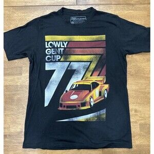 Lowly Gentlemen T-Shirt Mens Large Black Racing Race Car Low Rider Distressed